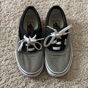 Vans. Black and grey.
